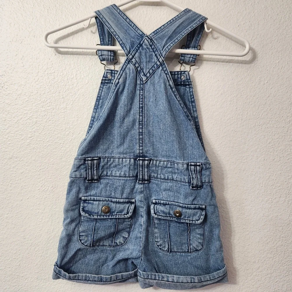 Vintage girls‎ denim short overalls size 6 Faded Glory